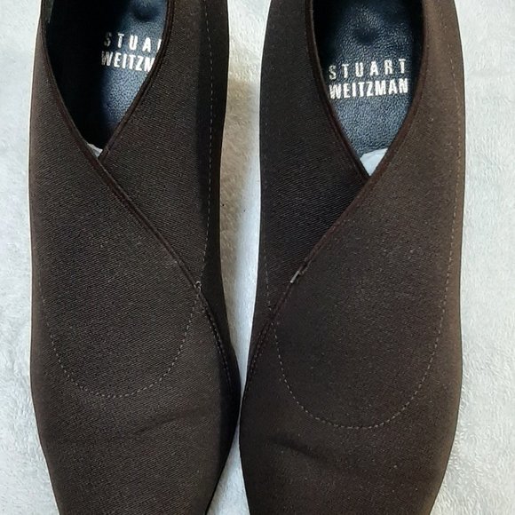 STUART WEITZMAN BROWN ELASTIC BOOTIE 4.5M - Picture 2 of 2